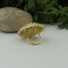 Mint Green Meenakari Kundan Cocktail Ring 16215-3362