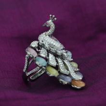 Stylish Peacock Cocktail Zircon/AD Ring 6745-69