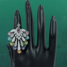 Stylish Peacock Cocktail Zircon/AD Ring 6745-69
