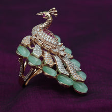 Stylish Peacock Cocktail Zircon/AD Ring 6745-69