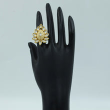 Kundan Cocktail Adjustable Peach Ring 6415-1225