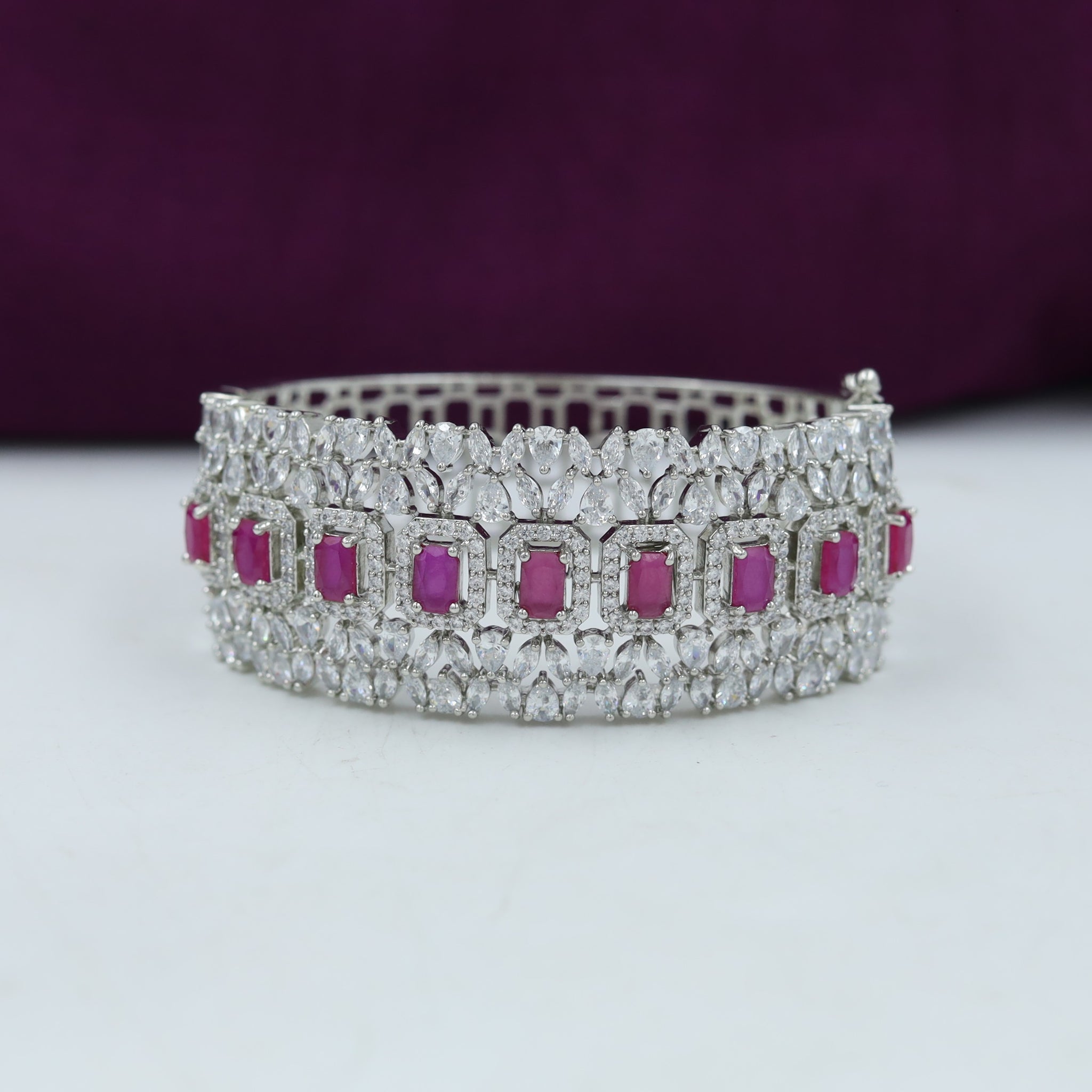 Zircon/AD Ruby Bracelet 9020-3242