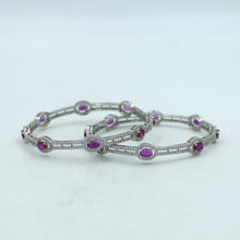 Silver Polish Zircon/AD Bangles/Kada 13271-33