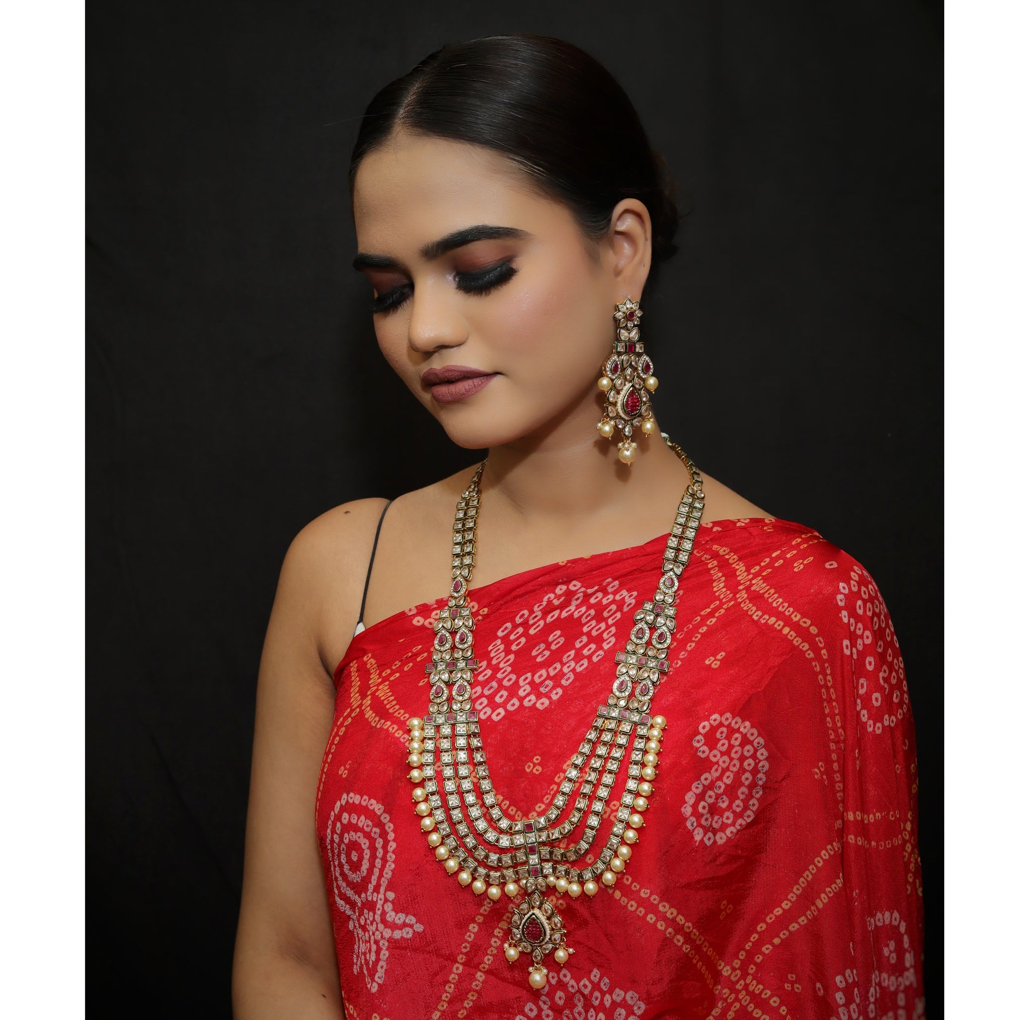 Polki Necklace Set 1011-21 - Dazzles Jewellery