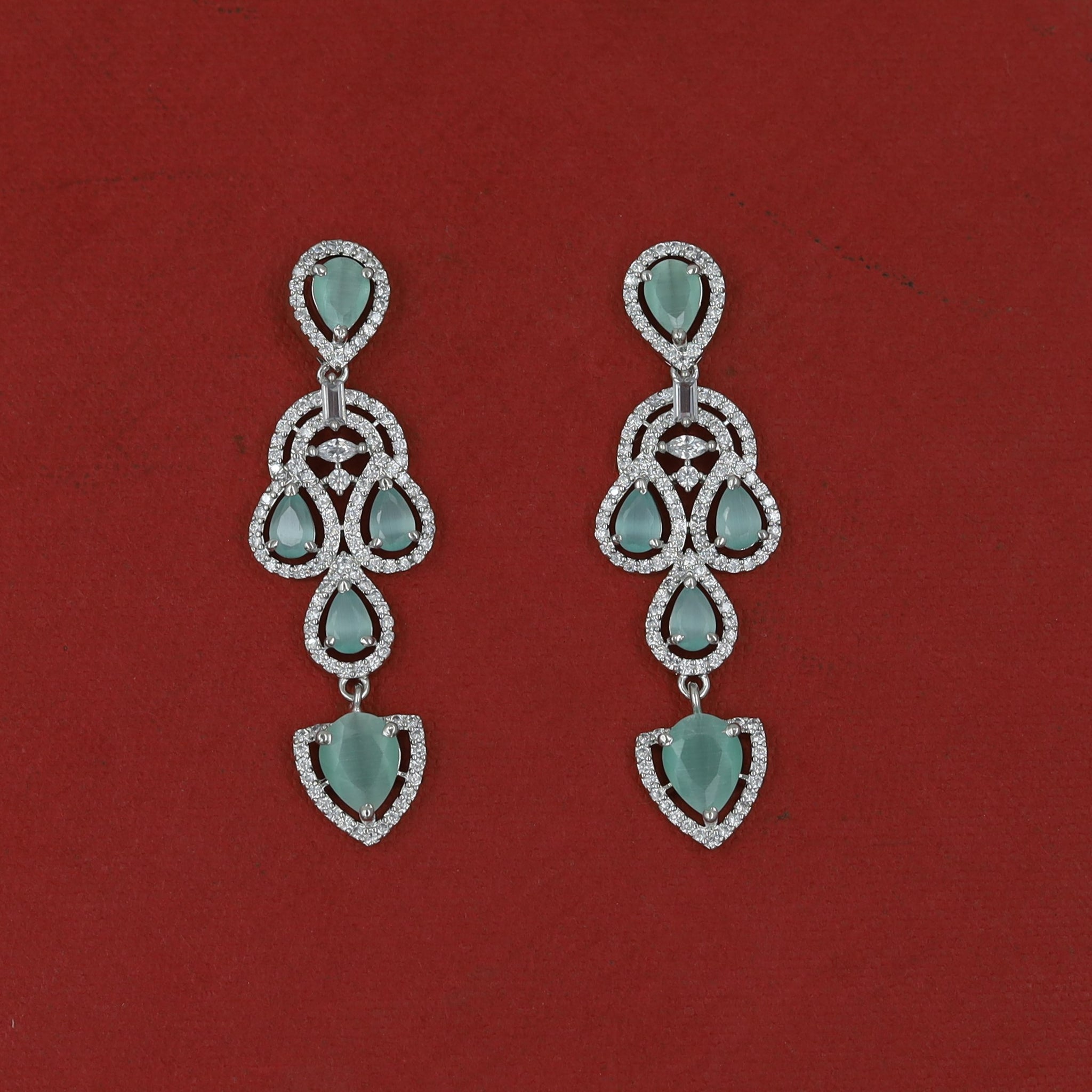 Mint Green Zircon/AD Necklace Set 16819-3967