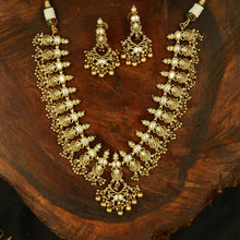 Antique Gold Plated Round Neck Necklace Set 9968-28