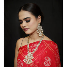 Long Neck Polki Necklace Set 5760-21 - Dazzles Jewellery