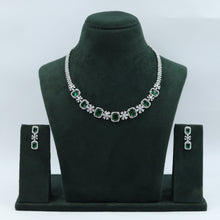 Green Zircon/AD Necklace Set 14427-1517