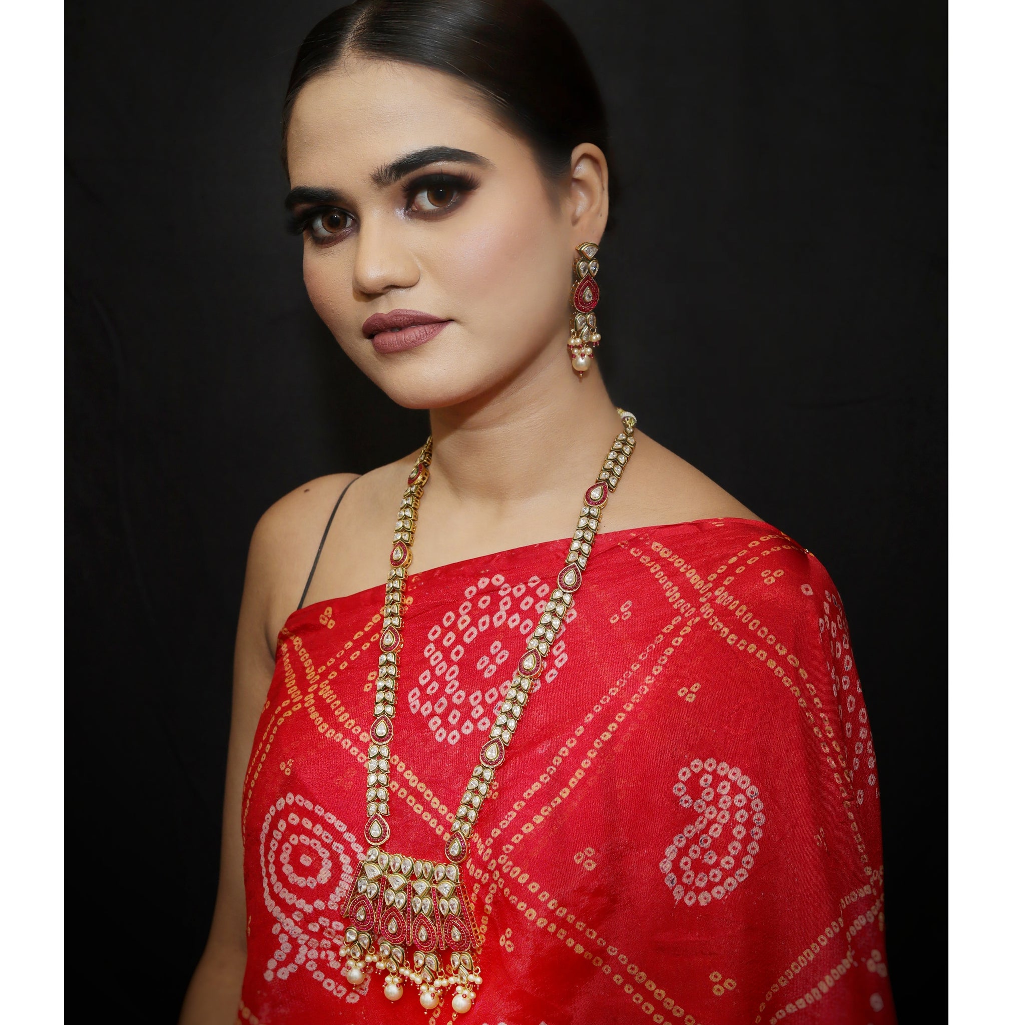 Ruby Polki Necklace Set 11543-7649 - Dazzles Jewellery