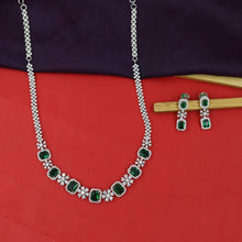 Green Zircon/AD Necklace Set 14427-1517