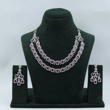 Ruby Zircon/AD Necklace Set  16808-3956