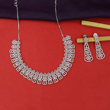 Pink Zircon/AD Necklace Set 5611-100