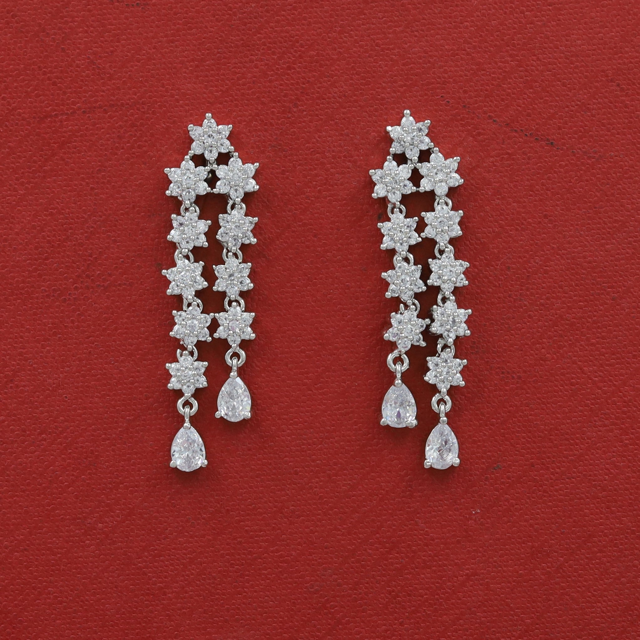 Silver Zircon/AD Necklace Set 7611-1196
