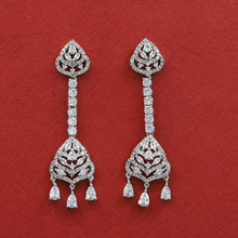 Light Weight Long Zircon/AD Earring 9179-3684