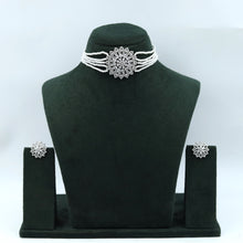 Pearl Zircon/AD Choker Set 19358-6540