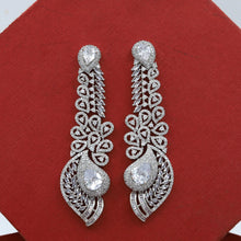 Silver Plated Zircon/AD Long Earring 13630-0701