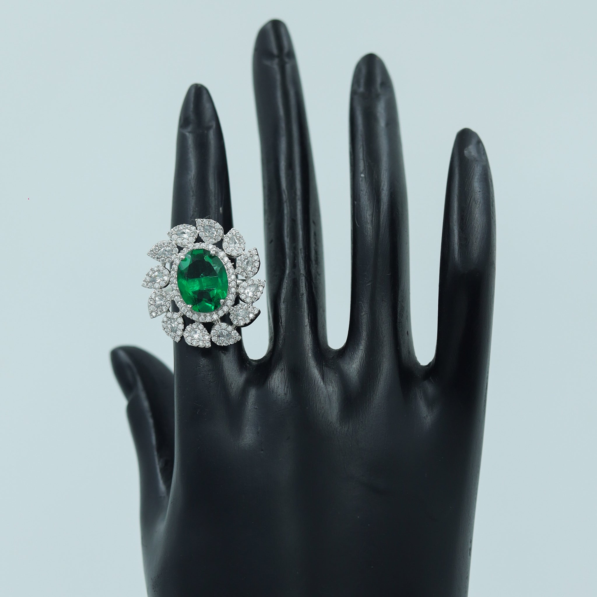 Zircon/AD Silver Polish Ring 6743-69