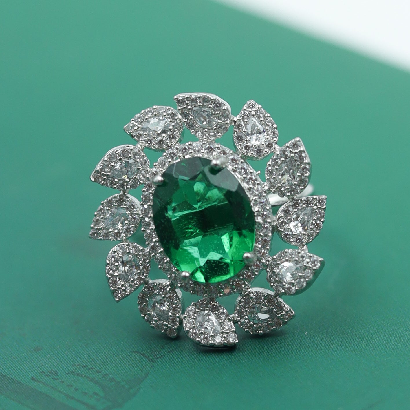 Zircon/AD Silver Polish Ring 6743-69