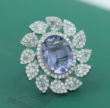 Zircon/AD Silver Polish Ring 6743-69