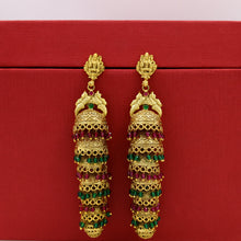 Ruby Green Temple Earring 7772-1469