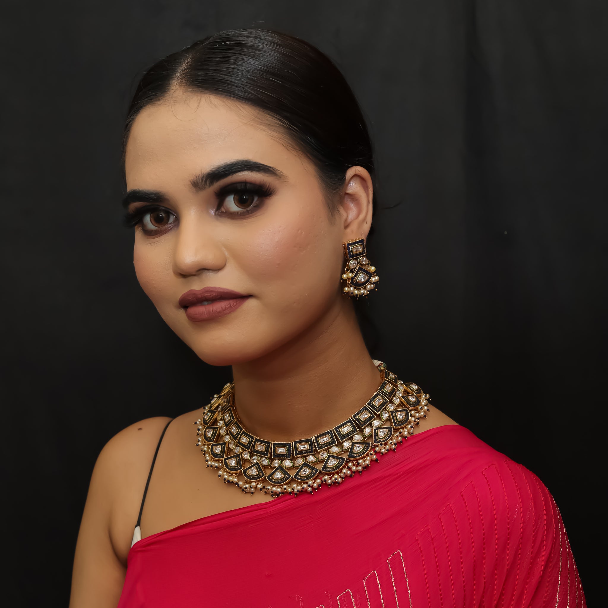 Polki Necklace Set 8267-100