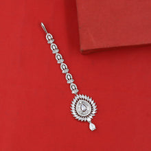 Silver Plated Zircon/AD Maang Tikka 12424