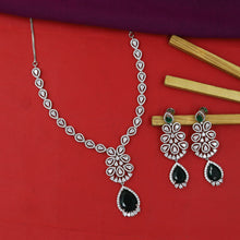Round Neck Zircon/AD Necklace Set 16951-31