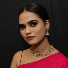 Mint Green Ruby Gold Look Necklace Set 1590-5655