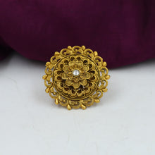 Antique Gold Finish Cocktail Adjustable Ring 12987-9650