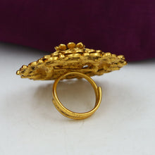 Antique Gold Finish Cocktail Adjustable Ring 12987-9650