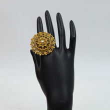 Antique Gold Finish Cocktail Adjustable Ring 12987-9650