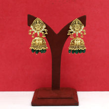 Antique Gold Plated Round Neck Temple Necklace Set 10058-28