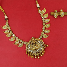 Antique Gold Plated Round Neck Temple Necklace Set 9940-28