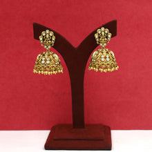 Antique Gold Plated Temple Jhumki 12373-28