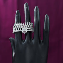 Double Finger AD/Zircon Cocktail Ring 18573-5755