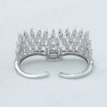 Double Finger AD/Zircon Cocktail Ring 18573-5755