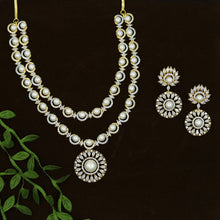 Round Neck Zircon/AD Necklace Set 17380-31