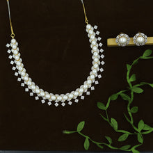 Round Neck Zircon/AD Necklace Set 17389-31