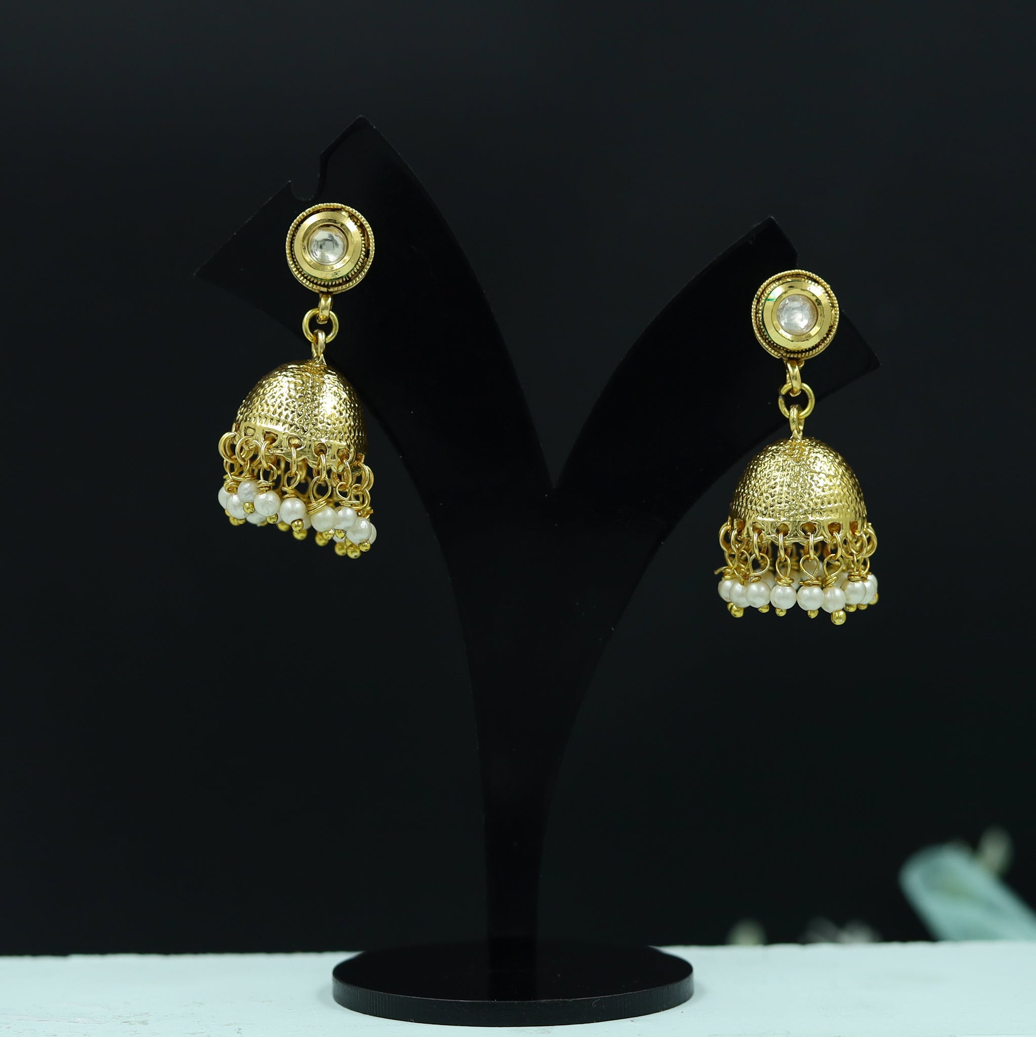 Jhumki Gold Look Earring 11459
