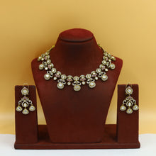 Antique Gold Plated Round Neck Kundan Necklace Set 19235-28