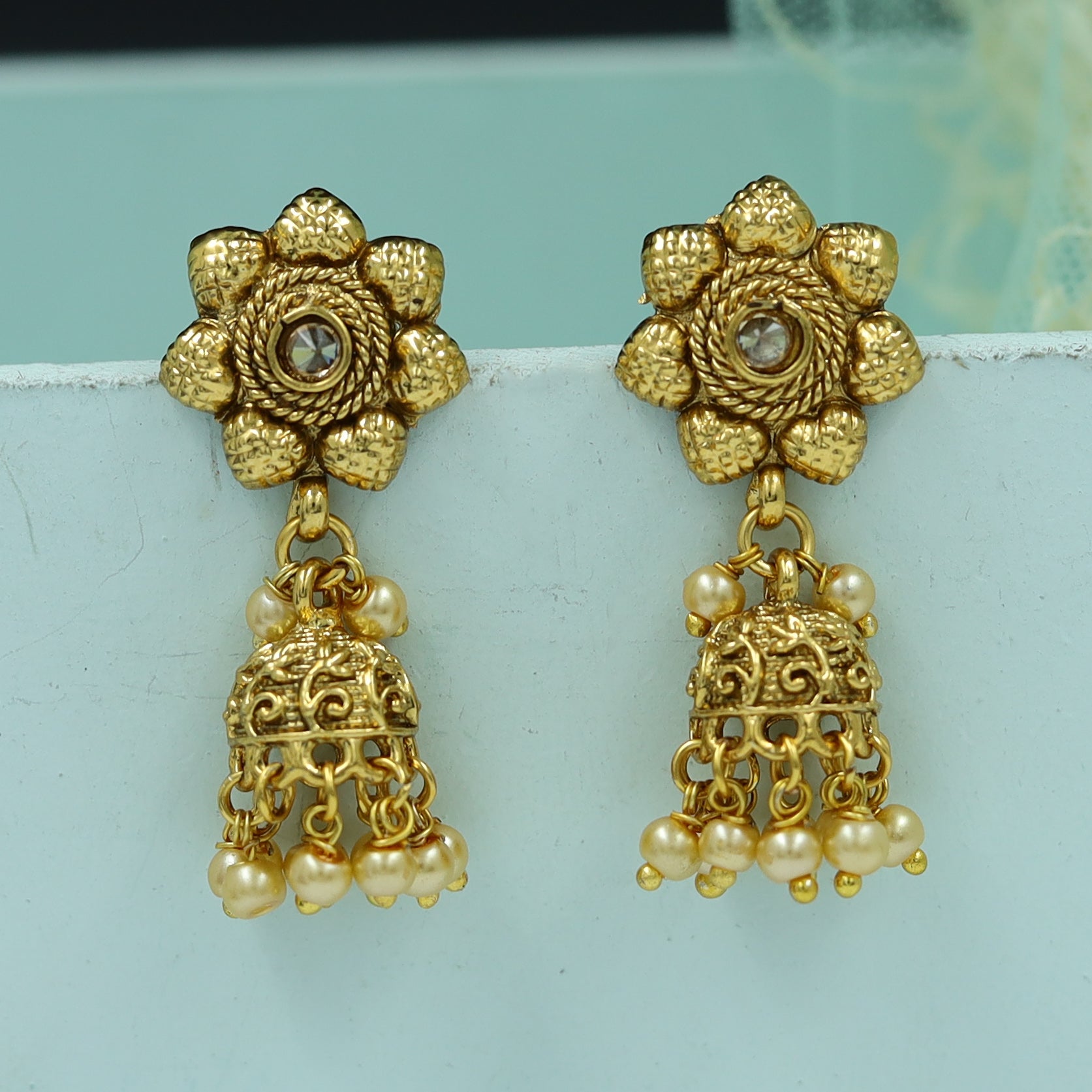 Jhumki Gold Look Earring 11460