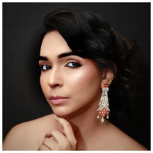 Ruby Zircon/AD Long Earring 10881-6680 - Dazzles Jewellery