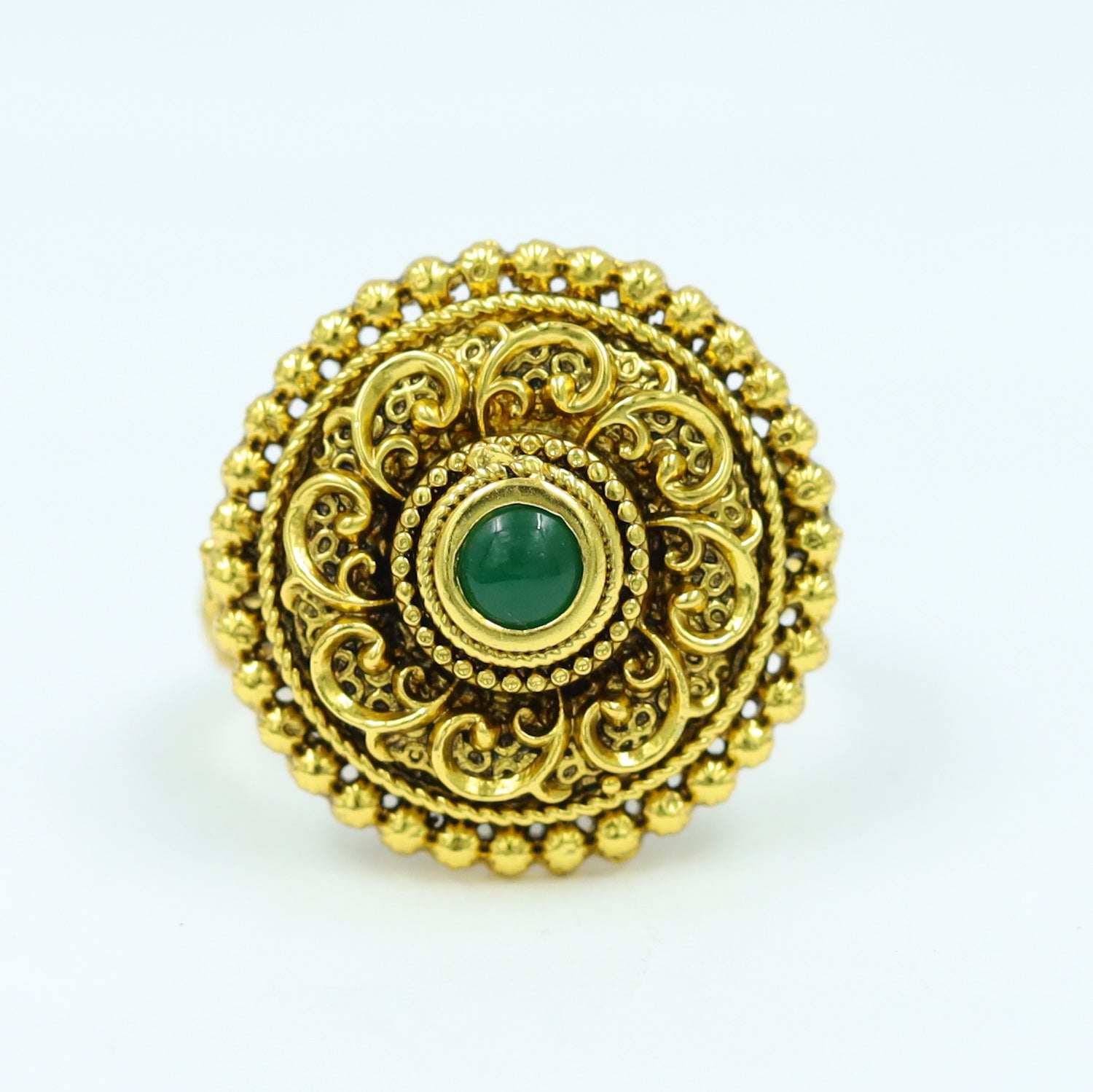 Nakkash Jewellers Gold Kundan Polki Ring, Size: 13 at Rs 81000 in Jaipur