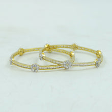 Zircon/AD Gold Plated Bangles 3385-08