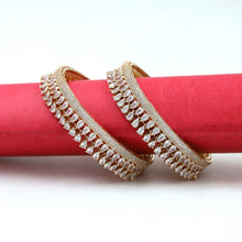Rose Gold Plated Designer Zircon Bangles/Kada 9100-3365