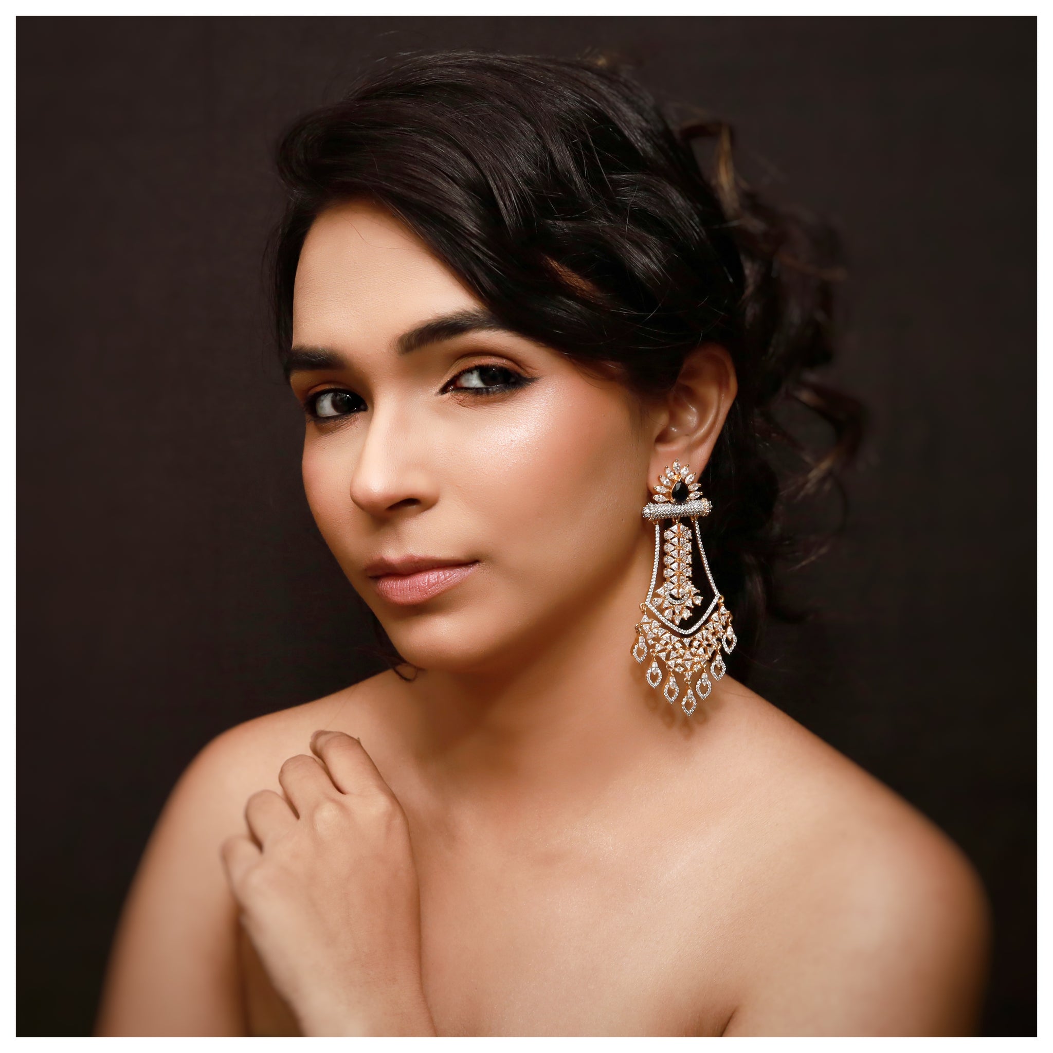 Stylish Zircon/AD Danglers 6558-1225 - Dazzles Jewellery