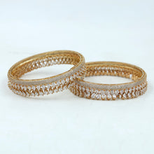 Rose Gold Plated Designer Zircon Bangles/Kada 9100-3365