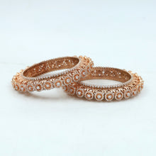 Rose Gold Plated Pachheli Zircon/AD Bangles/Kada 18254-5436