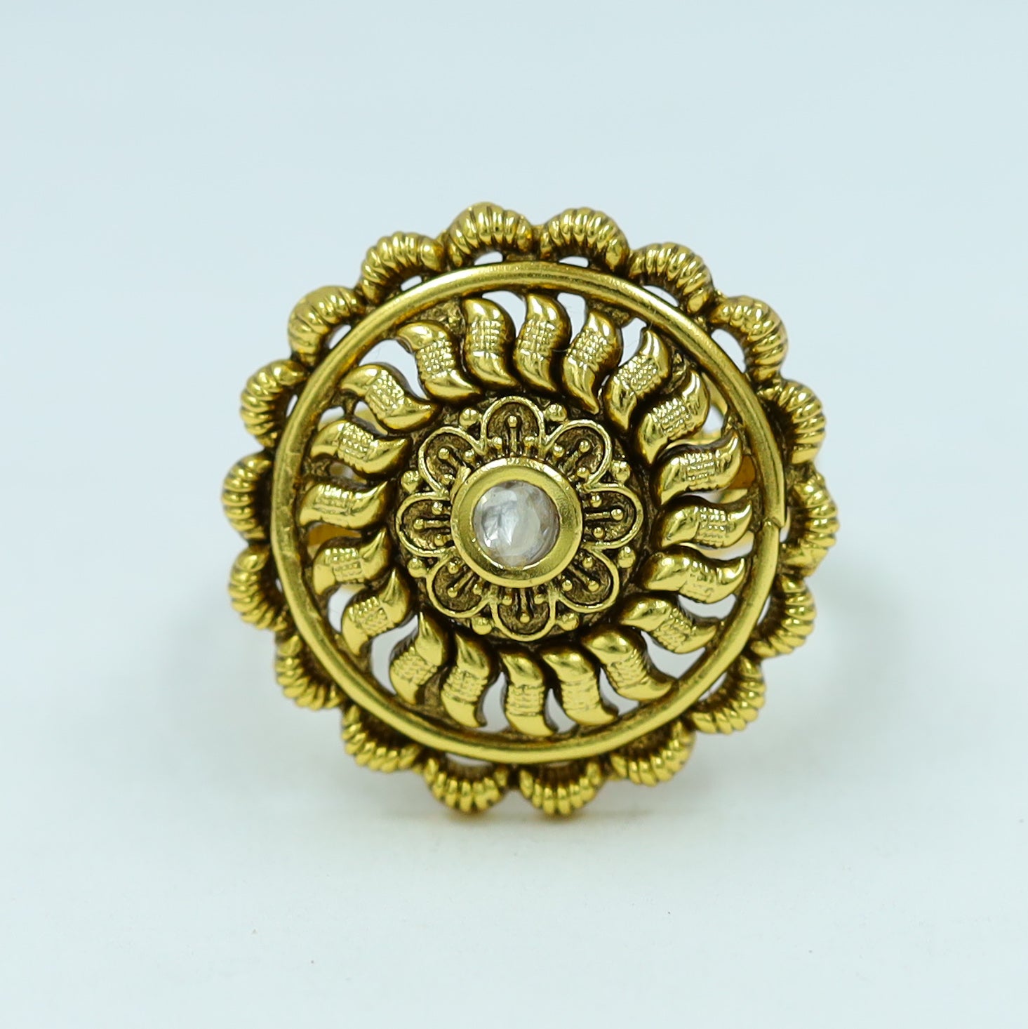 Antique Gold Finish Ring 12216-28