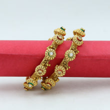 Antique Gold Finish Bangles/Kada 16012-31